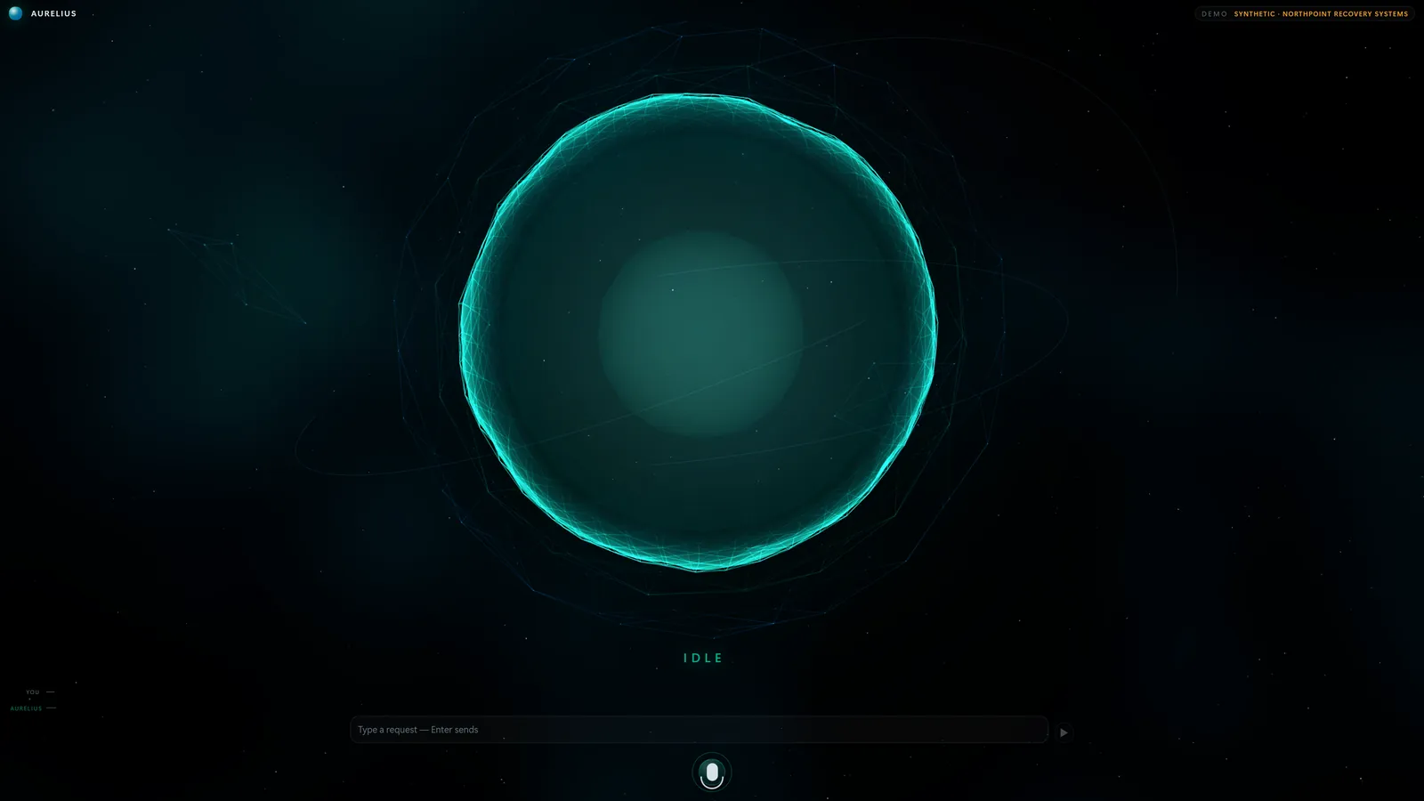 The Aurelius orb at rest, shown in demonstration mode.